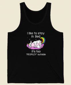 Unicorn Like To Stay In Bed 80s Tank Top