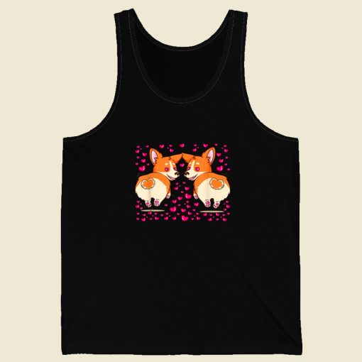 Valentines With Corgi 80s Tank Top