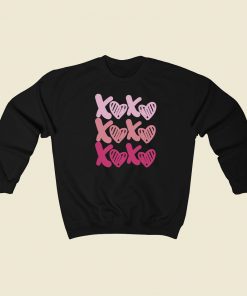 Xo Heart Kisses Happy Valentine 80s Sweatshirt Style