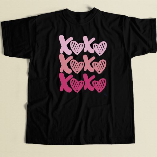 Xo Heart Kisses Happy Valentine 80s T Shirt Style