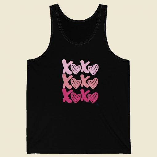 Xo Heart Kisses Happy Valentine 80s Tank Top