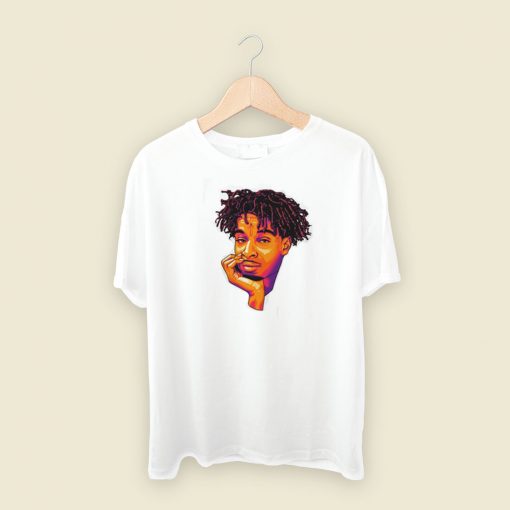 21 Savage Cartoon Face T Shirt Style