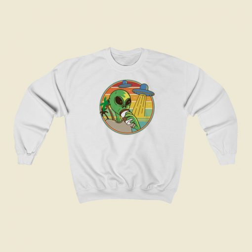 Alien Wants Coffee 80s Sweatshirts Style