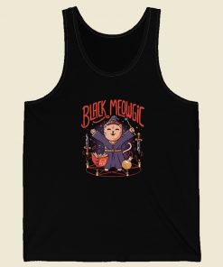 Black Meowgic Cute Evil 80s Tank Top