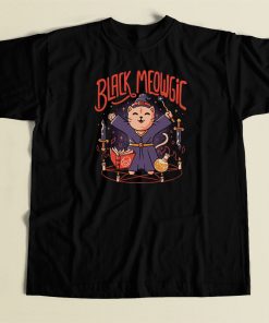 Black Meowgic Cute Evil 80s T Shirt Style