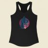 Dead Bat Head Graphic 80s Racerback Tank Top