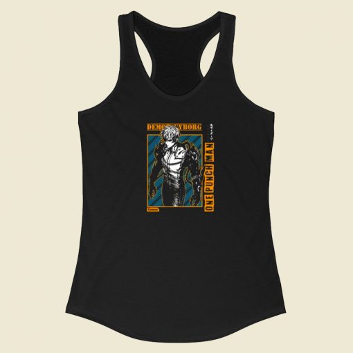 Demon Cyborg In Frame 80s Racerback Tank Top