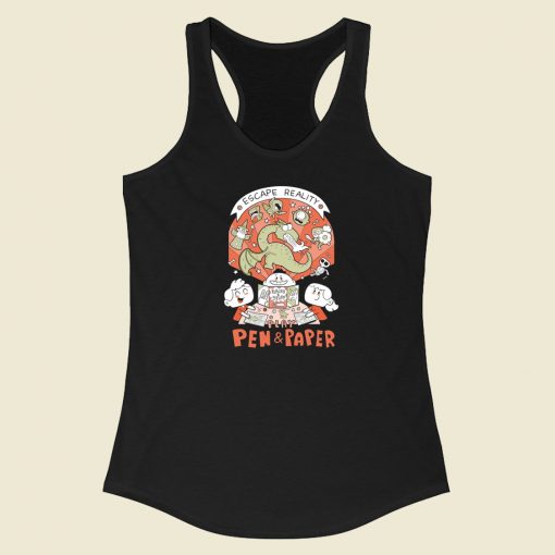 Escape Reality Play Pen And Paper 80s Racerback Tank Top