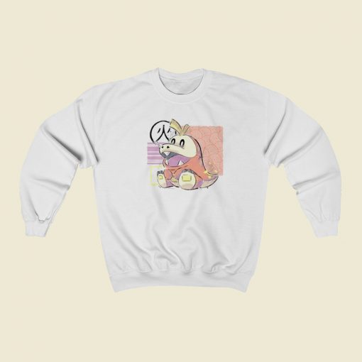 Fire Crocodile Funny 80s Sweatshirts Style