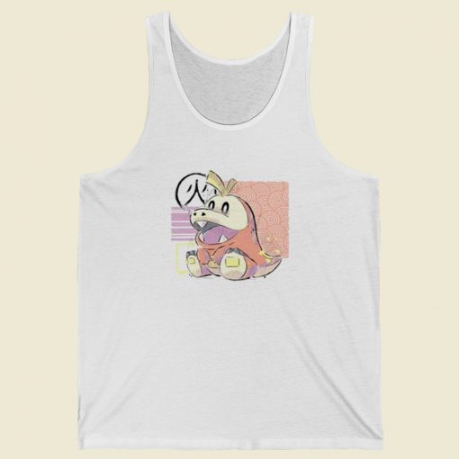 Fire Crocodile Funny 80s Tank Top