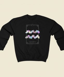 Floral Zodiac Sign Aquarius 80s Sweatshirts Style