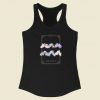 Floral Zodiac Sign Aquarius 80s Racerback Tank Top