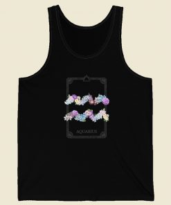 Floral Zodiac Sign Aquarius 80s Tank Top