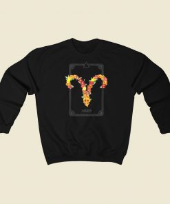 Floral Zodiac Sign Aries 80s Sweatshirts Style