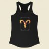 Floral Zodiac Sign Aries 80s Racerback Tank Top