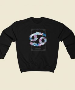 Floral Zodiac Sign Cancer 80s Sweatshirts Style