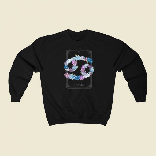 Floral Zodiac Sign Cancer 80s Sweatshirts Style