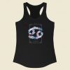 Floral Zodiac Sign Cancer 80s Racerback Tank Top