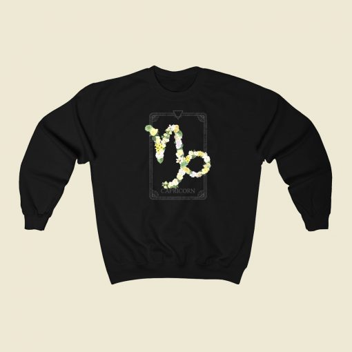 Floral Zodiac Sign Capricorn 80s Sweatshirts Style