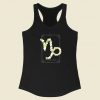 Floral Zodiac Sign Capricorn 80s Racerback Tank Top