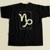 Floral Zodiac Sign Capricorn 80s T Shirt Style