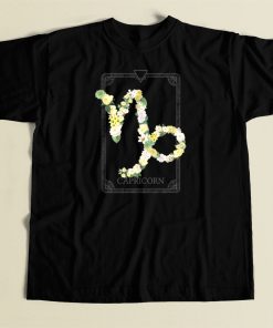 Floral Zodiac Sign Capricorn 80s T Shirt Style