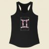 Floral Zodiac Sign Gemini 80s Racerback Tank Top