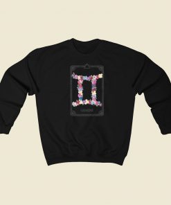 Floral Zodiac Sign Gemini 80s Sweatshirts Style