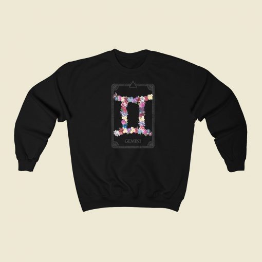 Floral Zodiac Sign Gemini 80s Sweatshirts Style