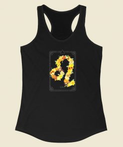 Floral Zodiac Sign Leo 80s Racerback Tank Top