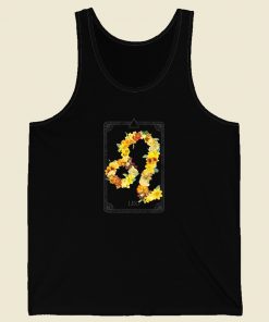 Floral Zodiac Sign Leo 80s Tank Top