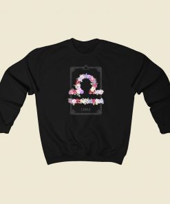 Floral Zodiac Sign Libra 80s Sweatshirts Style