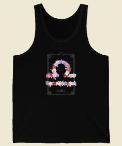 Floral Zodiac Sign Libra 80s Tank Top