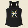 Floral Zodiac Sign Pisces 80s Racerback Tank Top