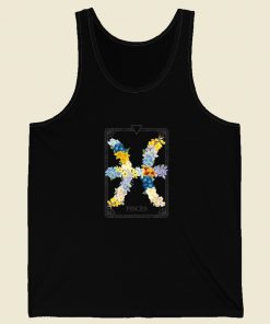 Floral Zodiac Sign Pisces 80s Tank Top