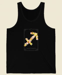 Floral Zodiac Sign Sagittarius 80s Tank Top