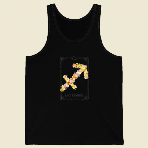 Floral Zodiac Sign Sagittarius 80s Tank Top