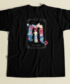 Floral Zodiac Sign Scorpio 80s T Shirt Style