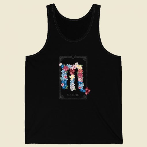 Floral Zodiac Sign Scorpio 80s Tank Top