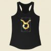 Floral Zodiac Sign Taurus 80s Racerback Tank Top