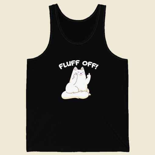 Fluff Off Funny Kitty 80s Tank Top