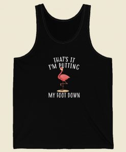 Funny Flamingo Putting Down Foot 80s Tank Top