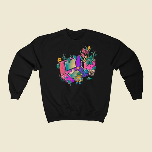 Gaming Adventure Graphic 80s Sweatshirts Style