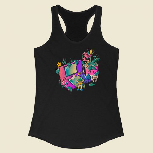 Gaming Adventure Graphic 80s Racerback Tank Top