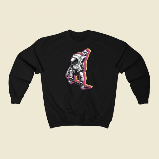 Glitch Skater Astronaut 80s Sweatshirts Style