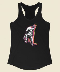 Glitch Skater Astronaut 80s Racerback Tank Top