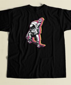 Glitch Skater Astronaut 80s T Shirt Style