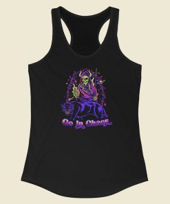 Go In Chaos With Satan 80s Racerback Tank Top