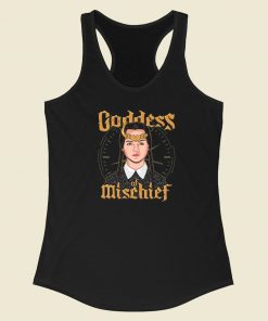 Goddess Of Mischief Graphic 80s Racerback Tank Top