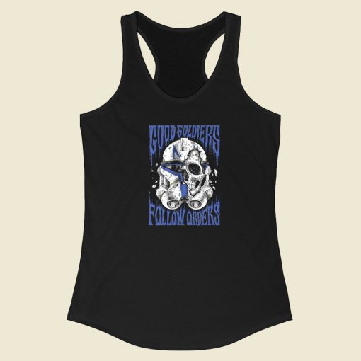 Good Soldiers Follow Orders 80s Racerback Tank Top